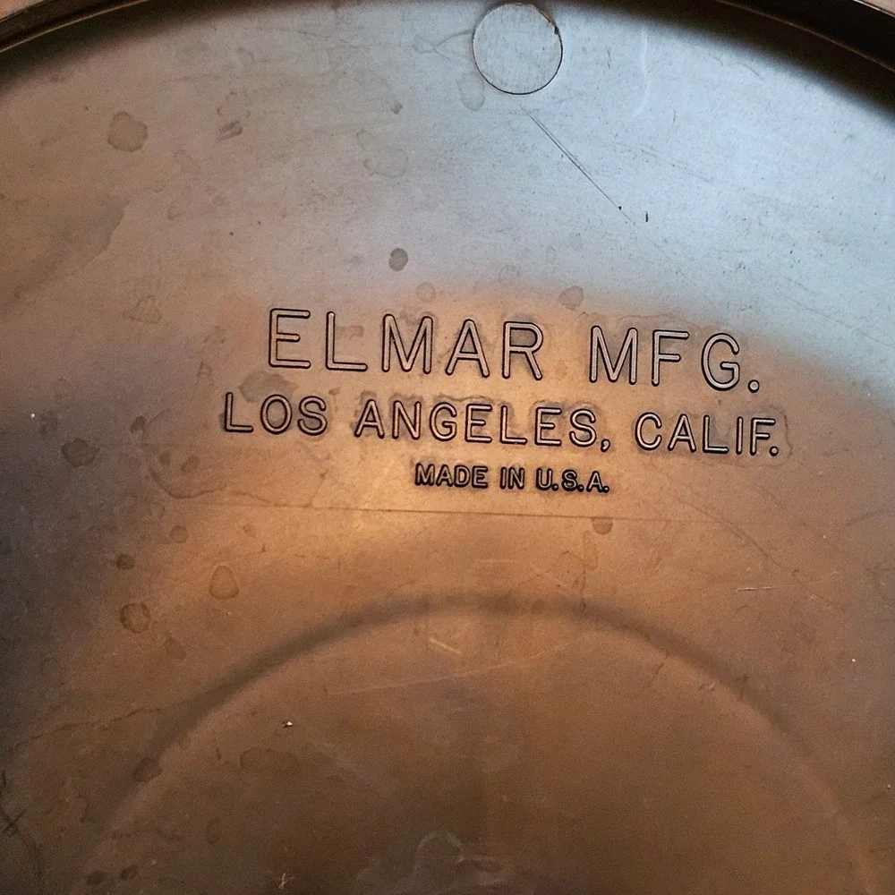 1970s Elmar Mfg Faux Tortoise Shell‎ Ice Bucket Mid Century Modern Burgundy MCM